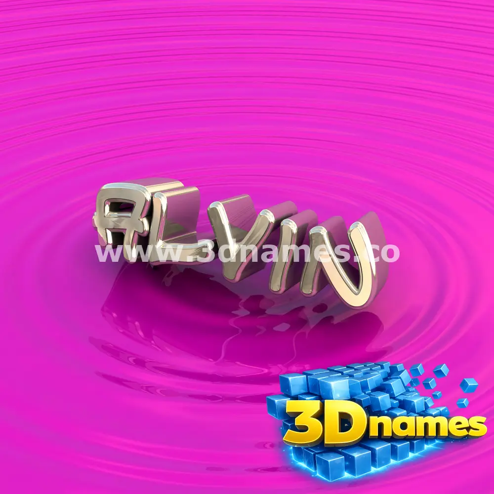 alvin in Pink Graffiti style - 3D name wallpaper