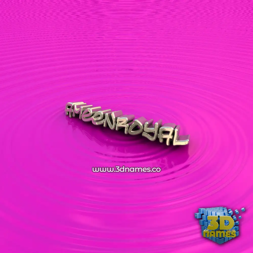 ameenroyal in Pink Graffiti style - 3D name wallpaper