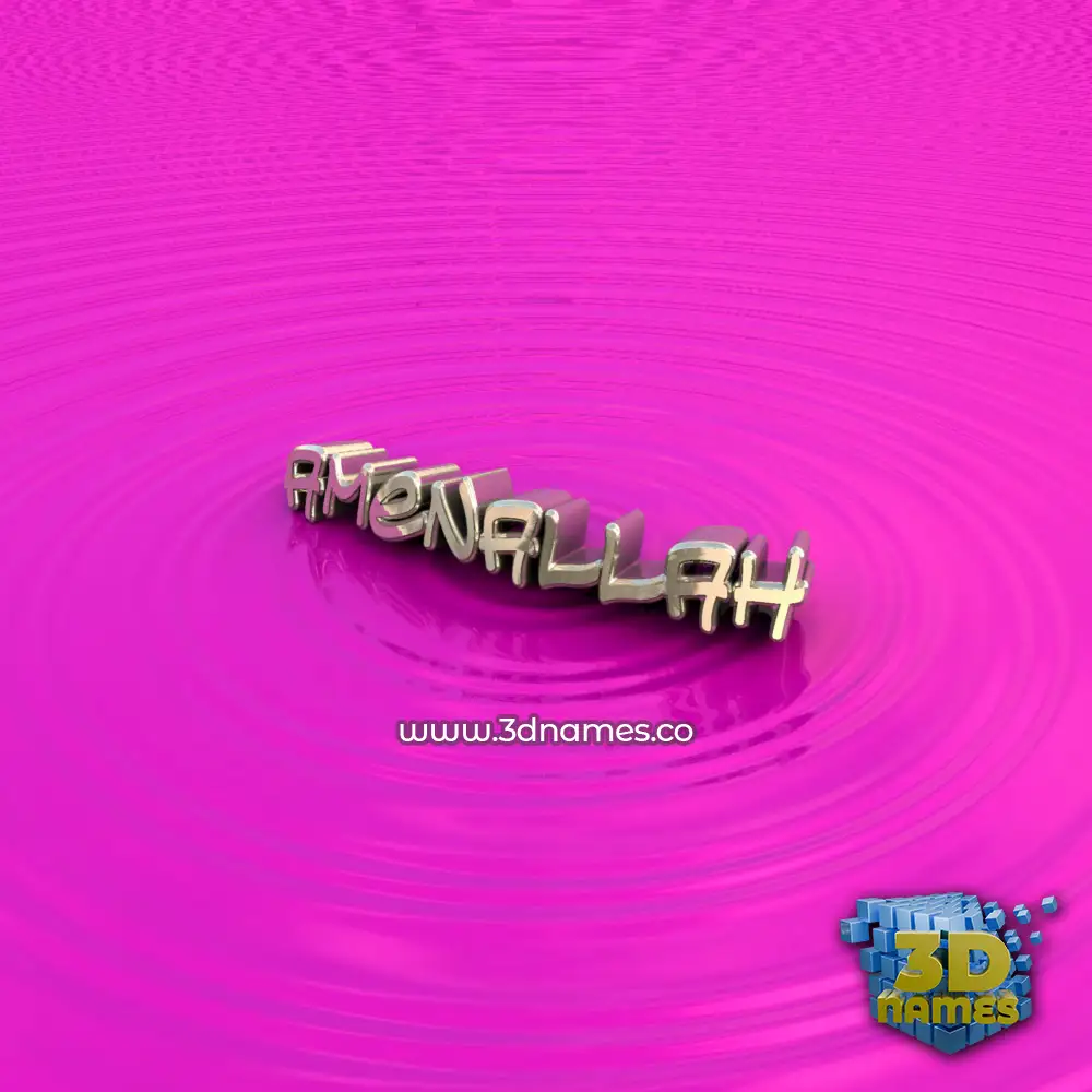 amenallah in Pink Graffiti style - 3D name wallpaper