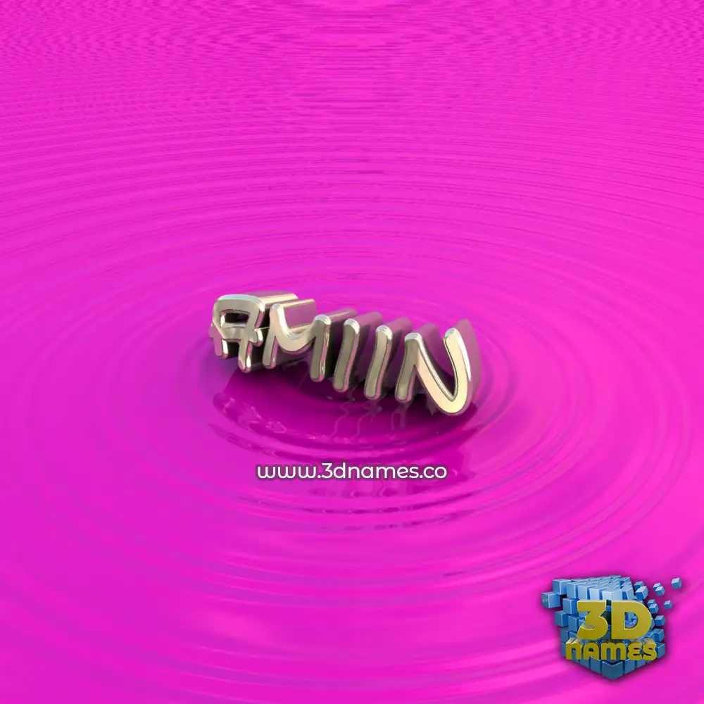 amiin in Pink Graffiti style - 3D name wallpaper