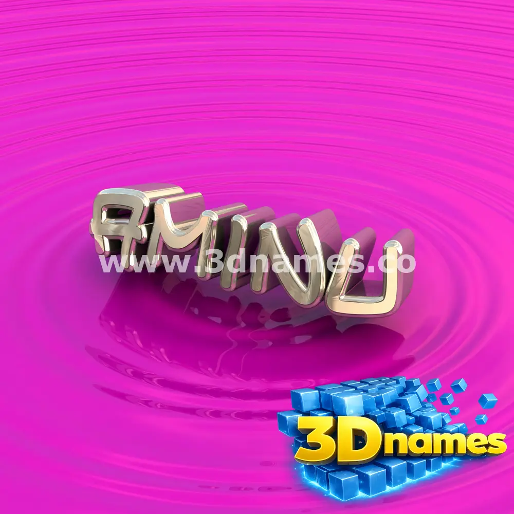 aminu in Pink Graffiti style - 3D name wallpaper