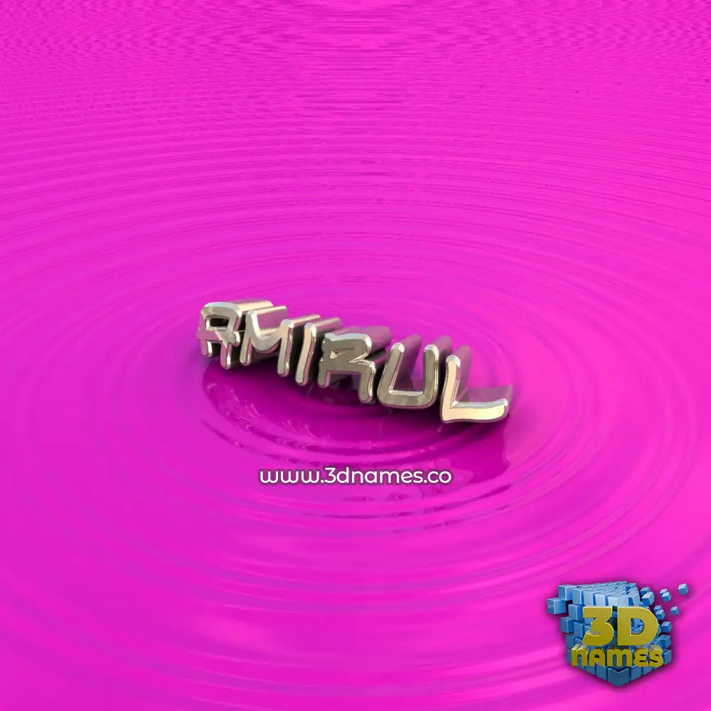 amirul in Pink Graffiti style - 3D name wallpaper