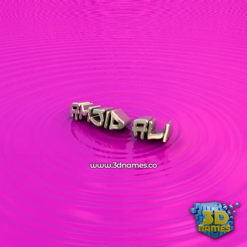amjid ali in Pink Graffiti style - 3D name wallpaper
