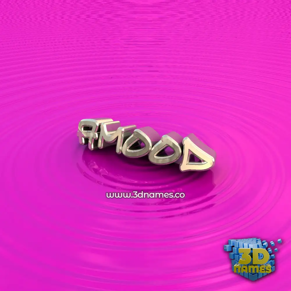 amood in Pink Graffiti style - 3D name wallpaper