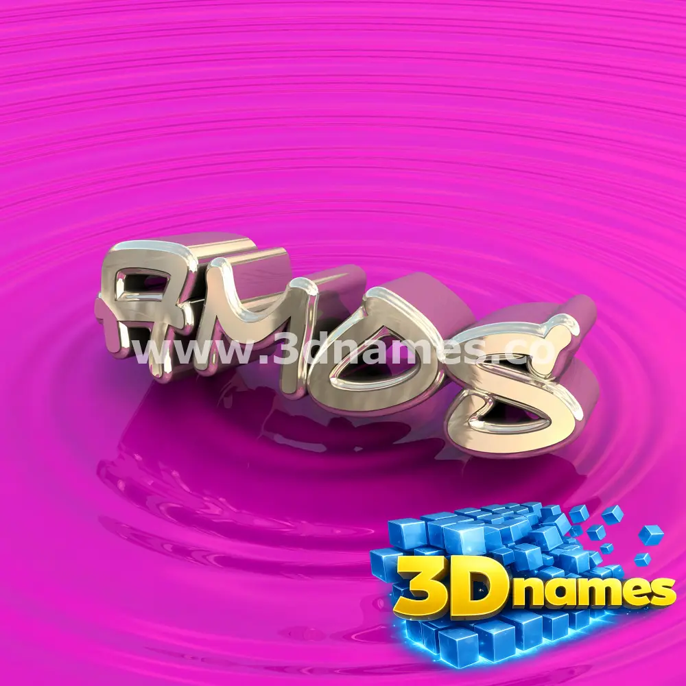 amos in Pink Graffiti style - 3D name wallpaper