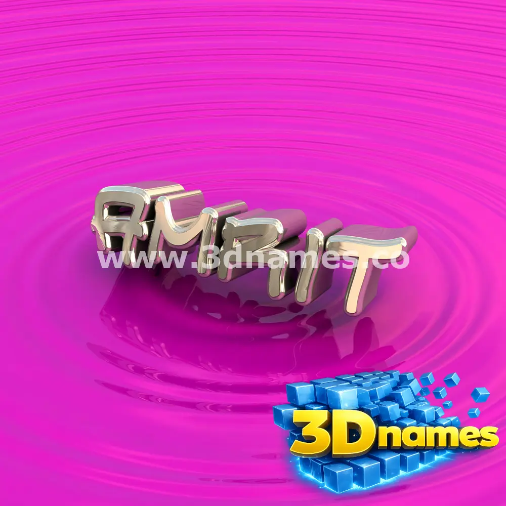 amrit in Pink Graffiti style - 3D name wallpaper