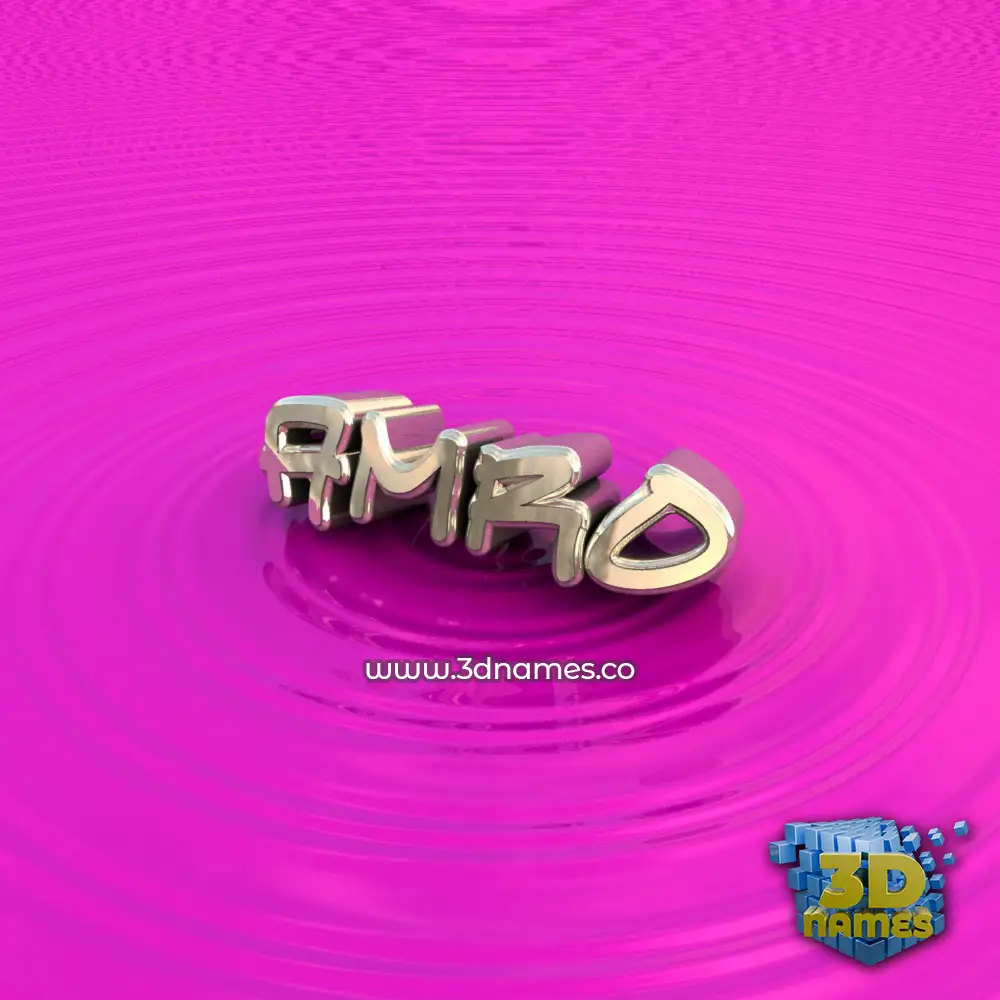 amro in Pink Graffiti style - 3D name wallpaper
