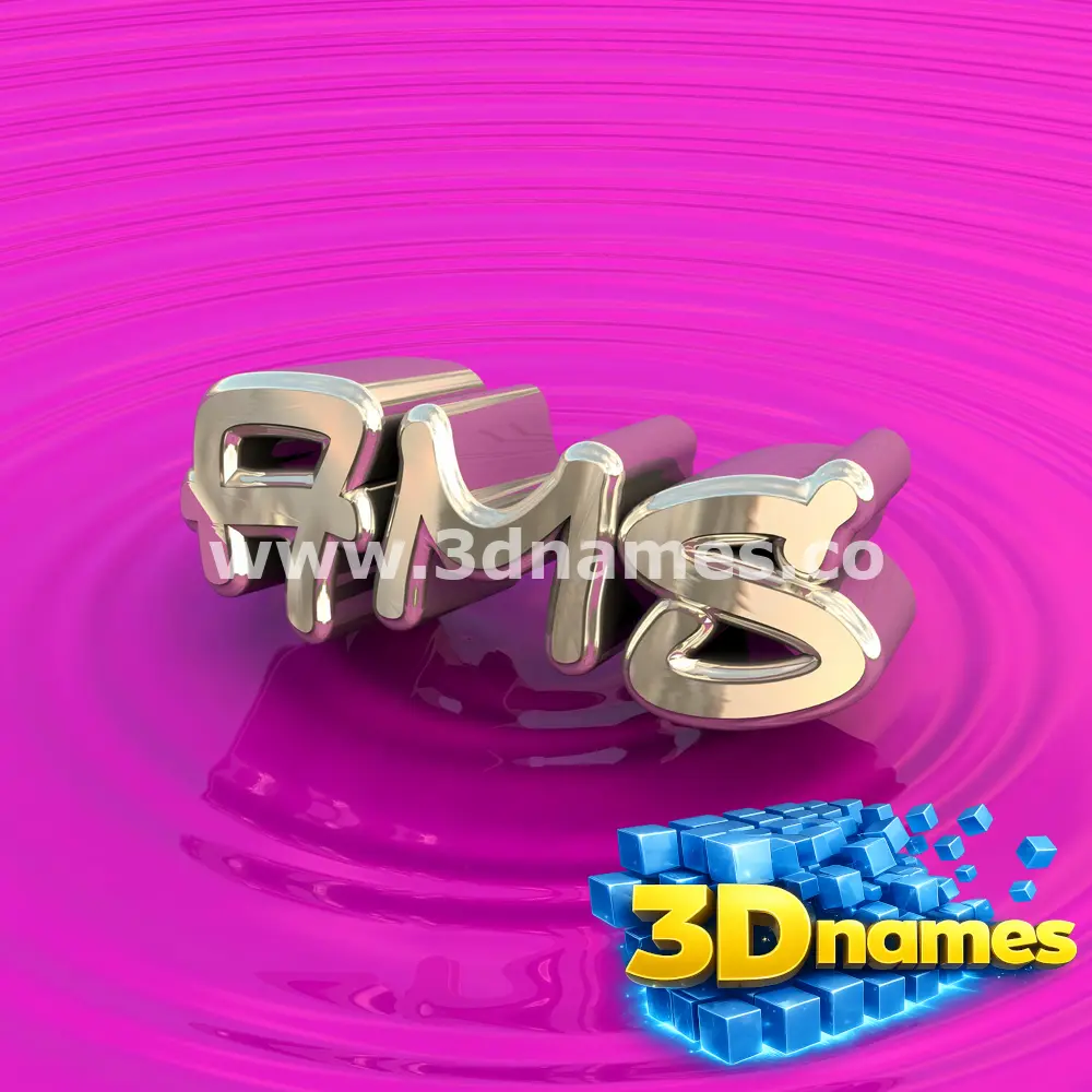 ams in Pink Graffiti style - 3D name wallpaper