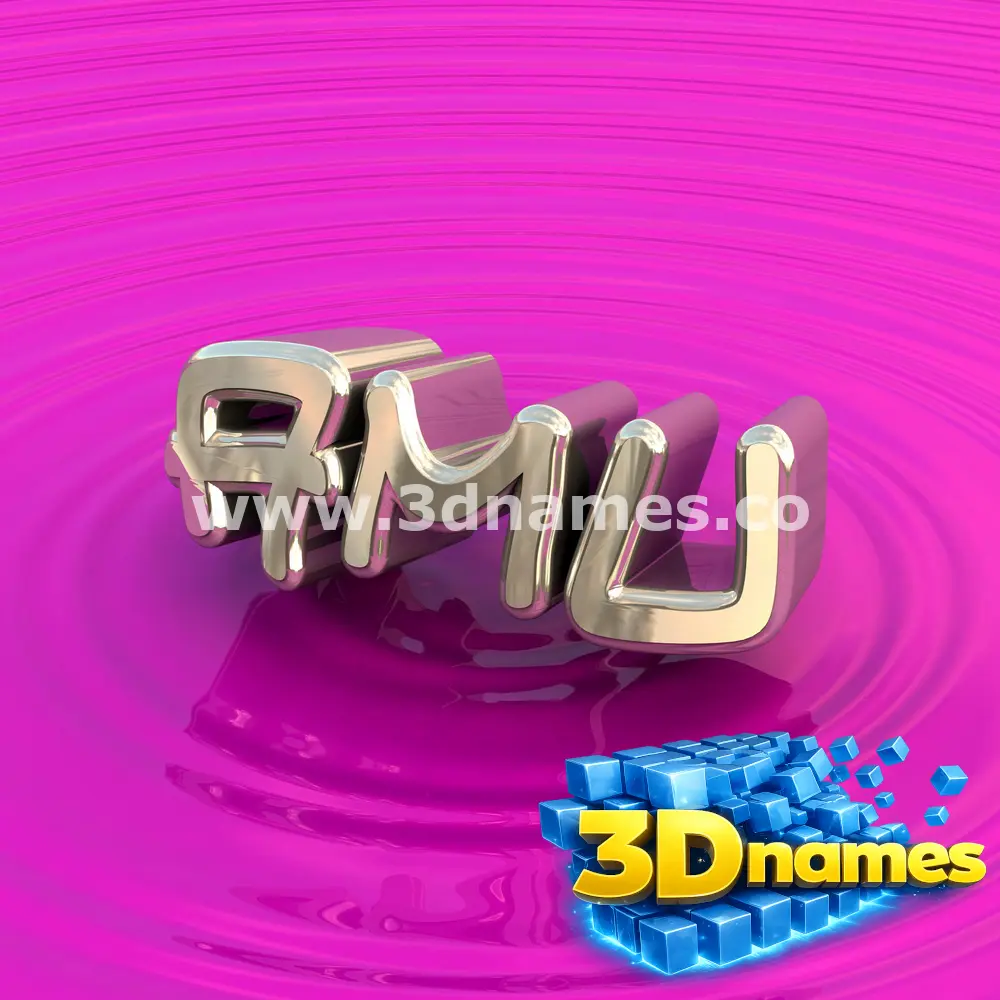 amu in Pink Graffiti style - 3D name wallpaper