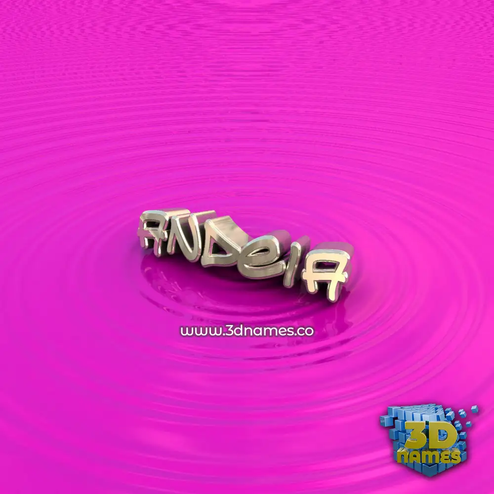 andeia in Pink Graffiti style - 3D name wallpaper