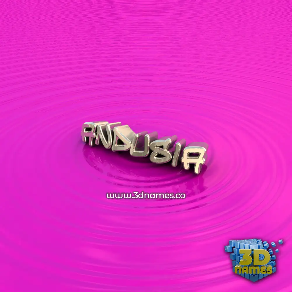 andusia in Pink Graffiti style - 3D name wallpaper