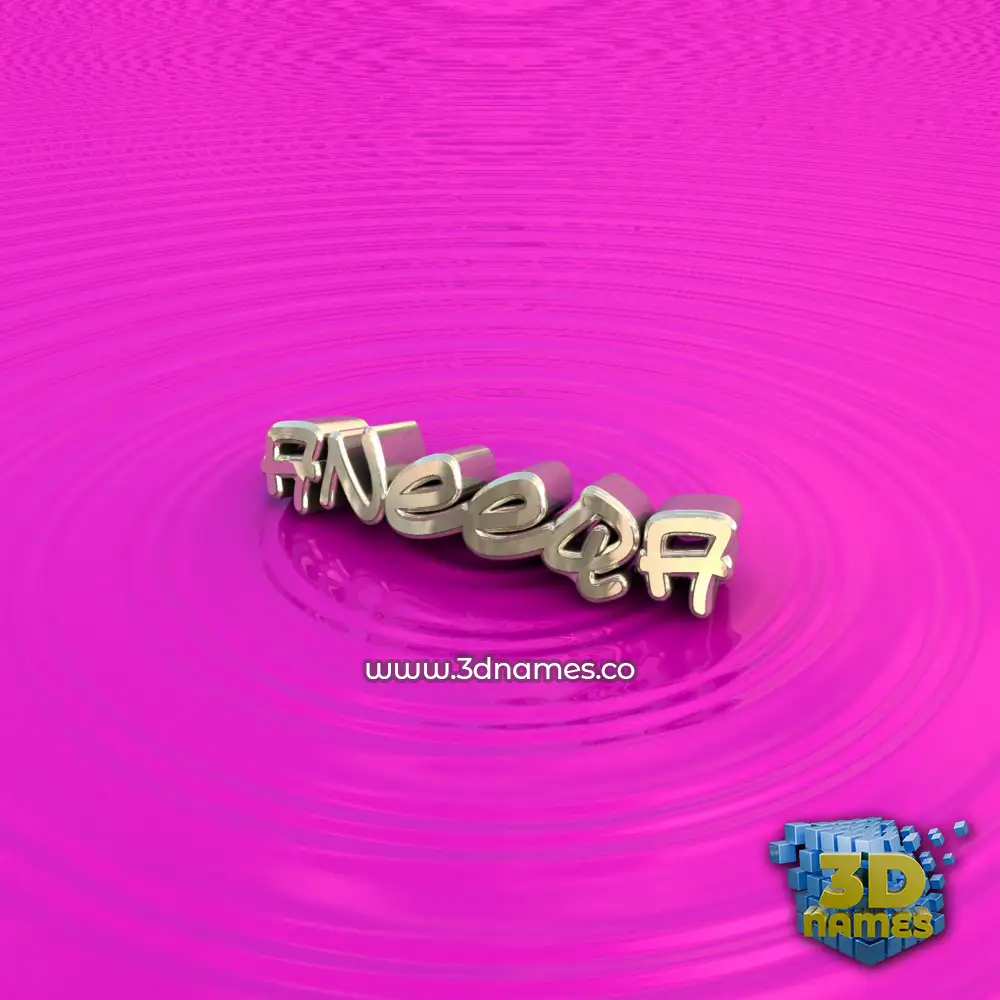 aneeqa in Pink Graffiti style - 3D name wallpaper