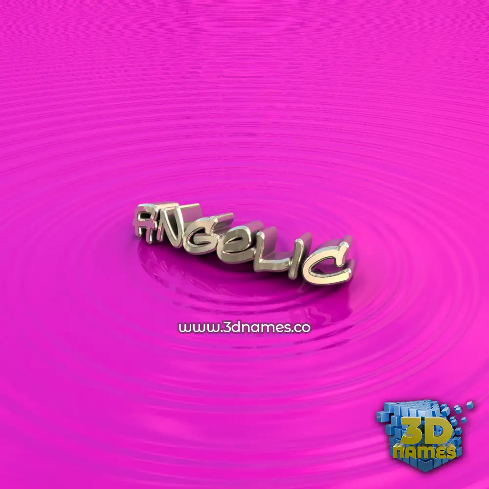 angelic in Pink Graffiti style - 3D name wallpaper
