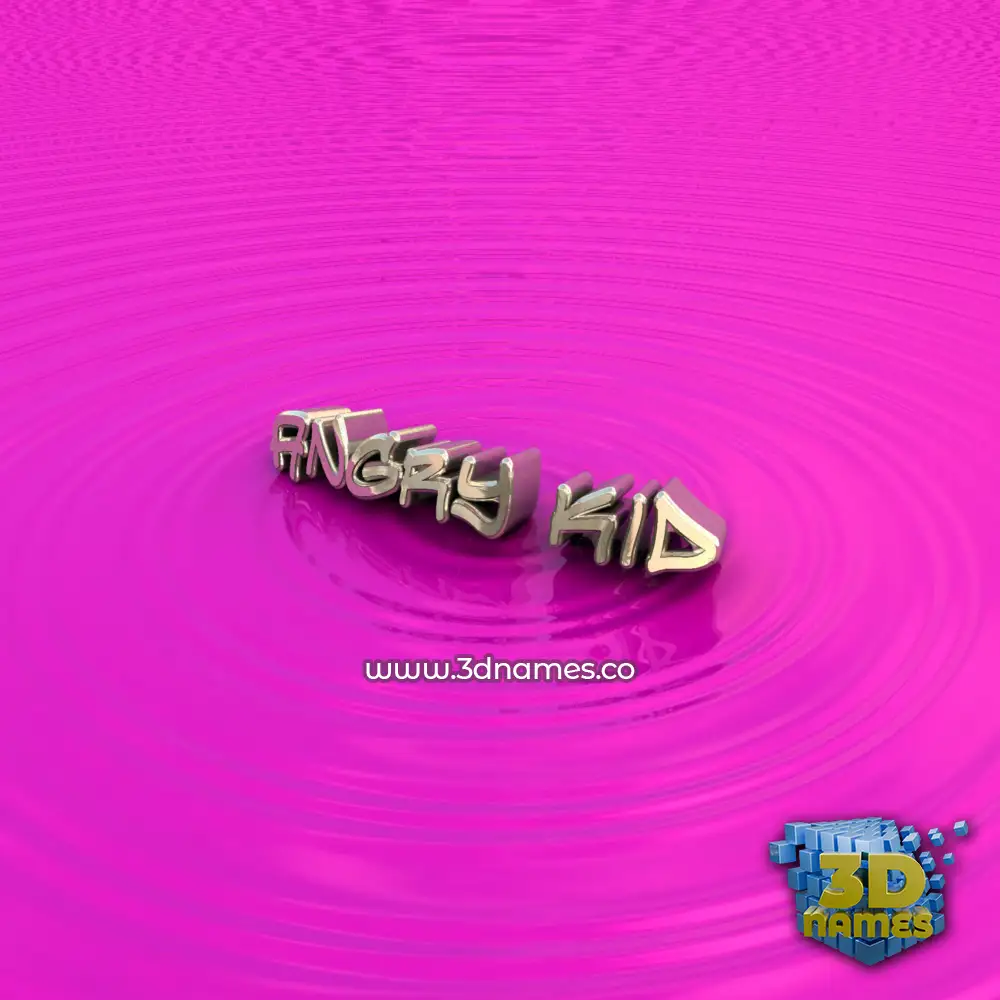 angry kid in Pink Graffiti style - 3D name wallpaper
