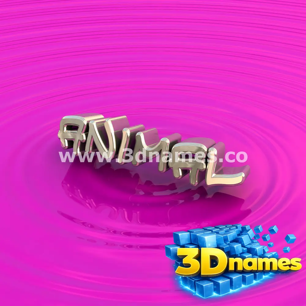 animal in Pink Graffiti style - 3D name wallpaper