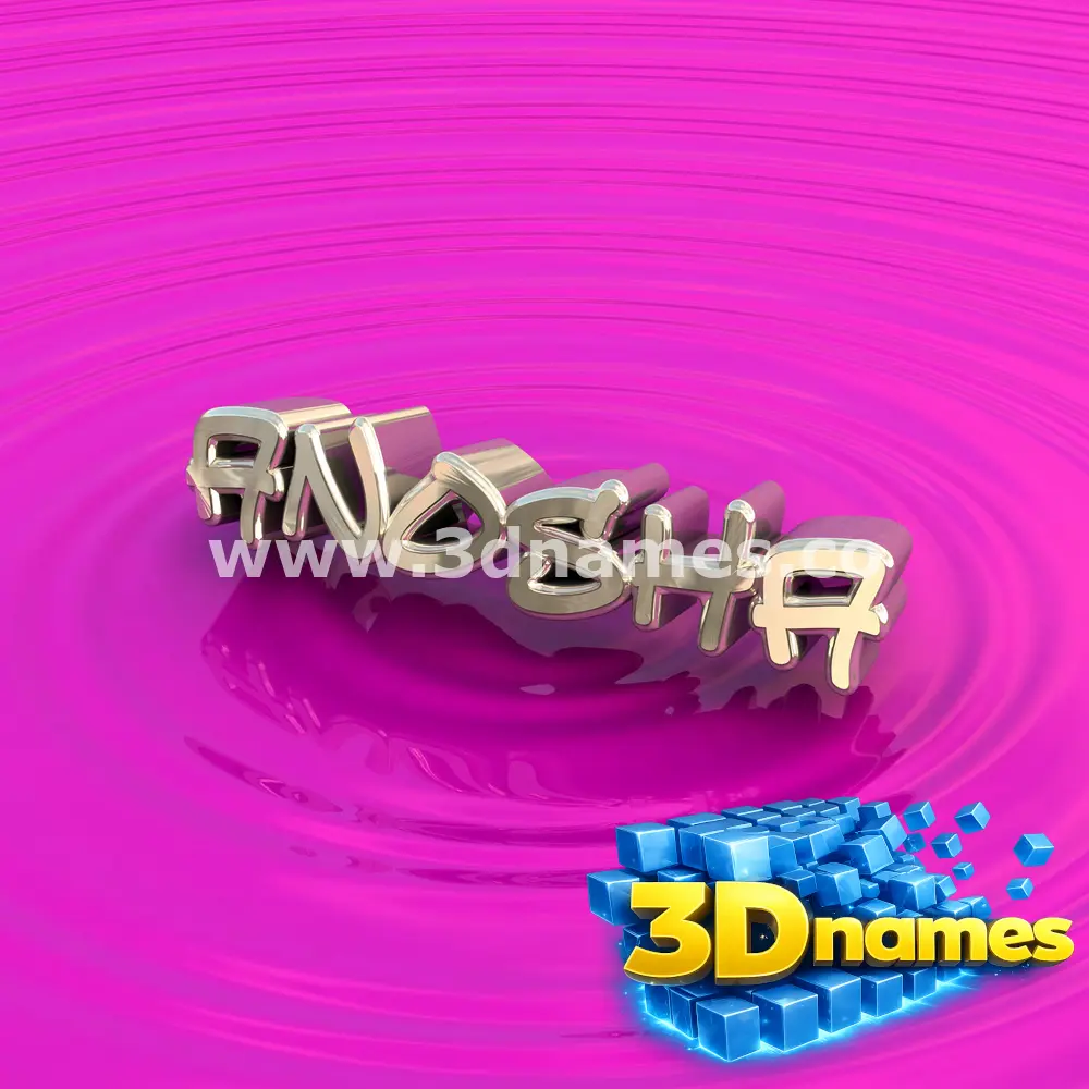 anosha in Pink Graffiti style - 3D name wallpaper
