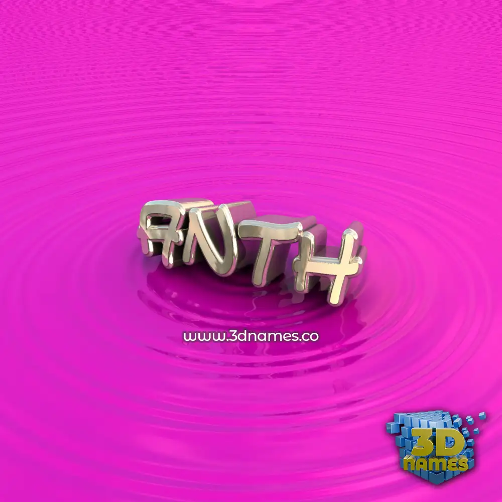 anth in Pink Graffiti style - 3D name wallpaper