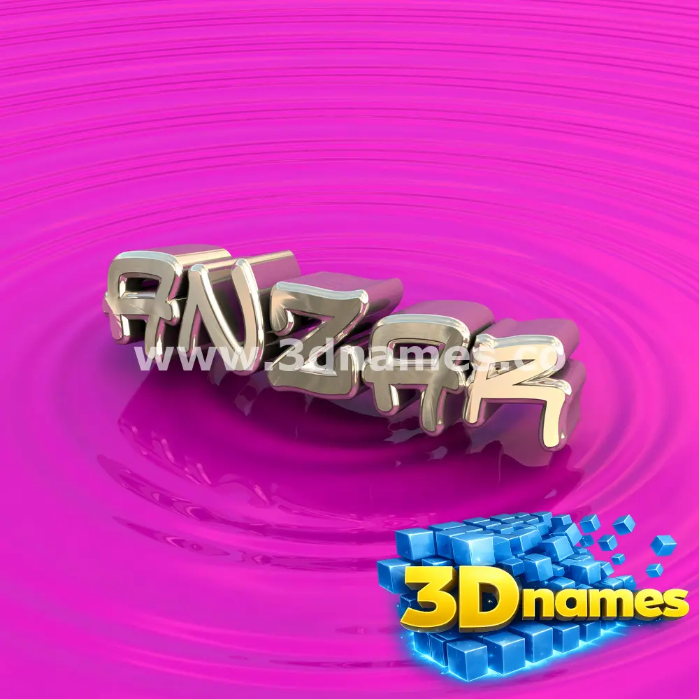 anzar in Pink Graffiti style - 3D name wallpaper