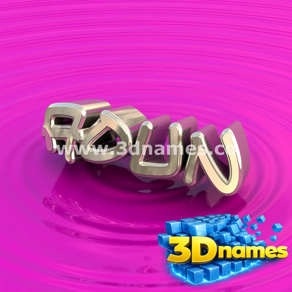 aoun in Pink Graffiti style - 3D name wallpaper