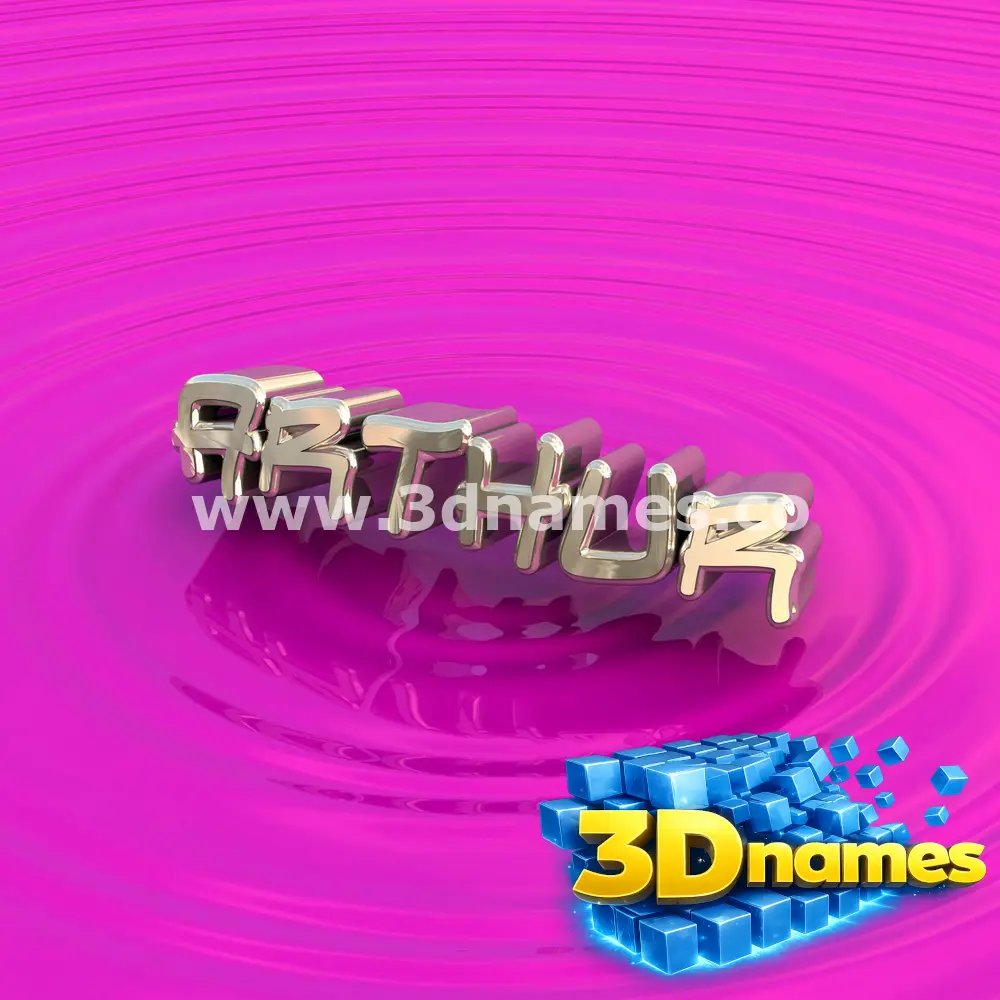 arthur in Pink Graffiti style - 3D name wallpaper
