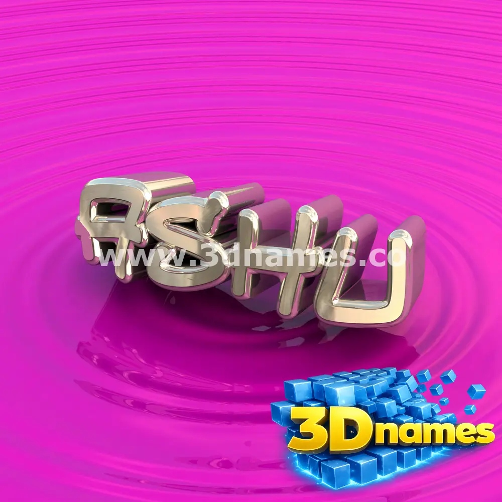 ashu in Pink Graffiti style - 3D name wallpaper