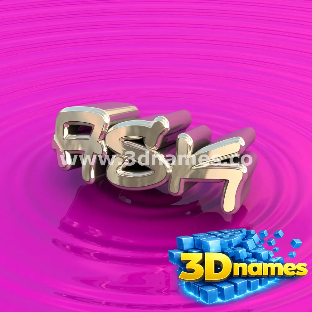 ask in Pink Graffiti style - 3D name wallpaper