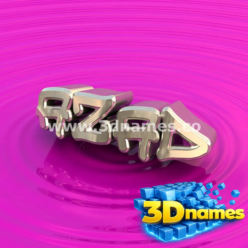 azad in Pink Graffiti style - 3D name wallpaper