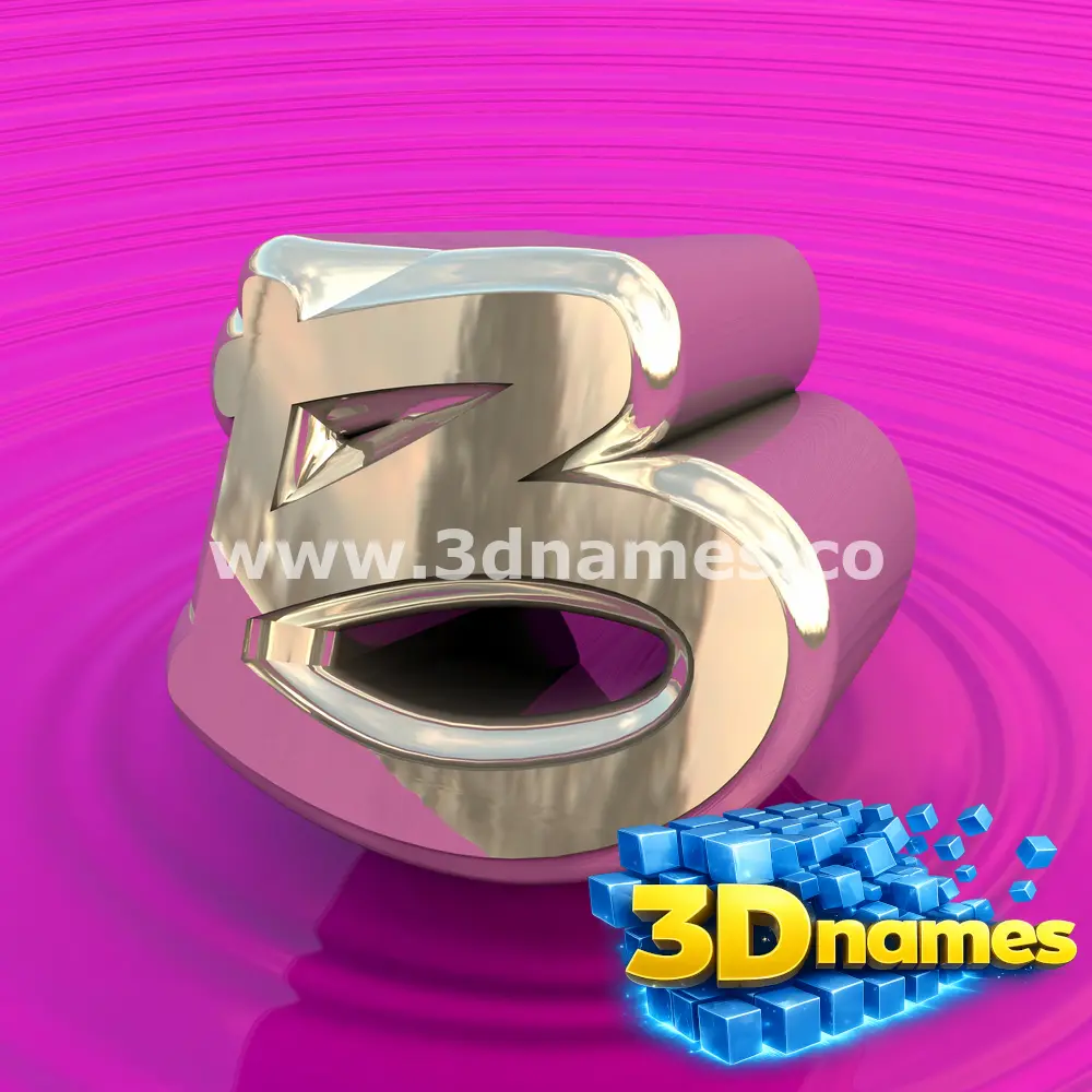 b in Pink Graffiti style - 3D name wallpaper
