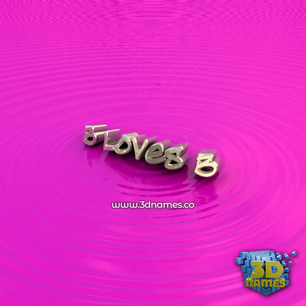 b loves b in Pink Graffiti style - 3D name wallpaper