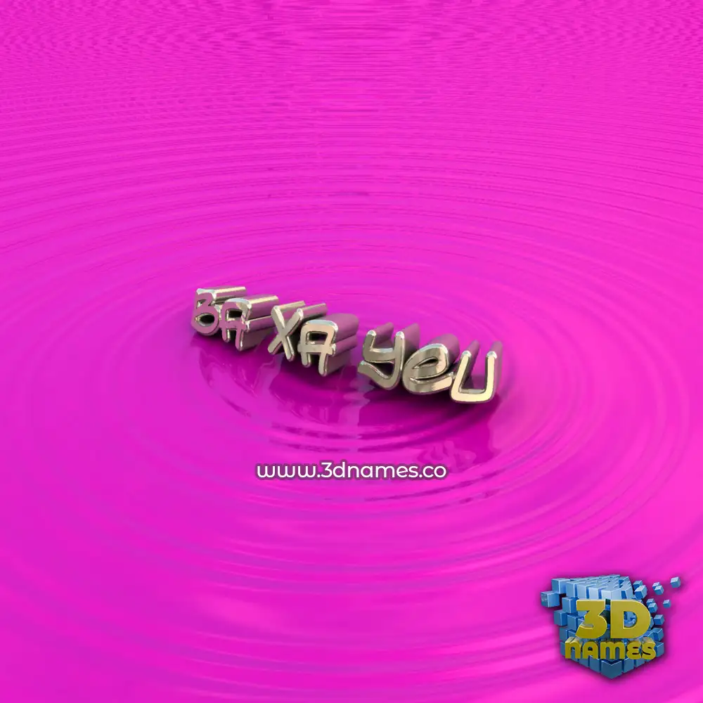 ba xa yeu in Pink Graffiti style - 3D name wallpaper