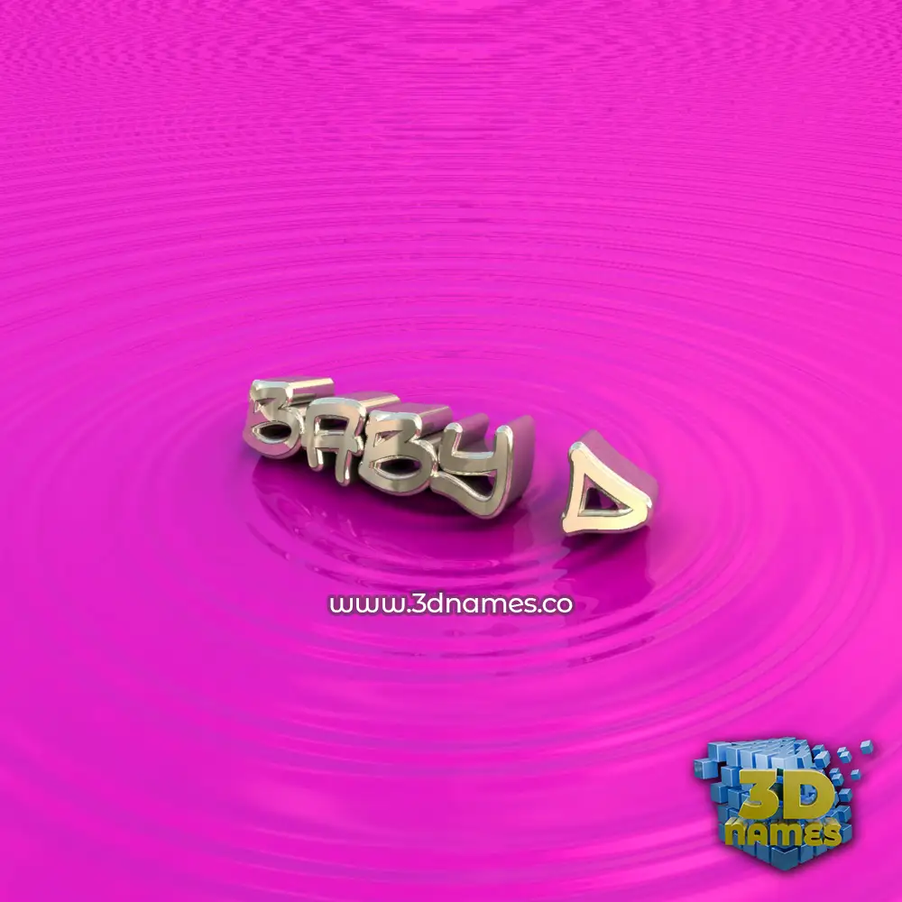 baby d in Pink Graffiti style - 3D name wallpaper