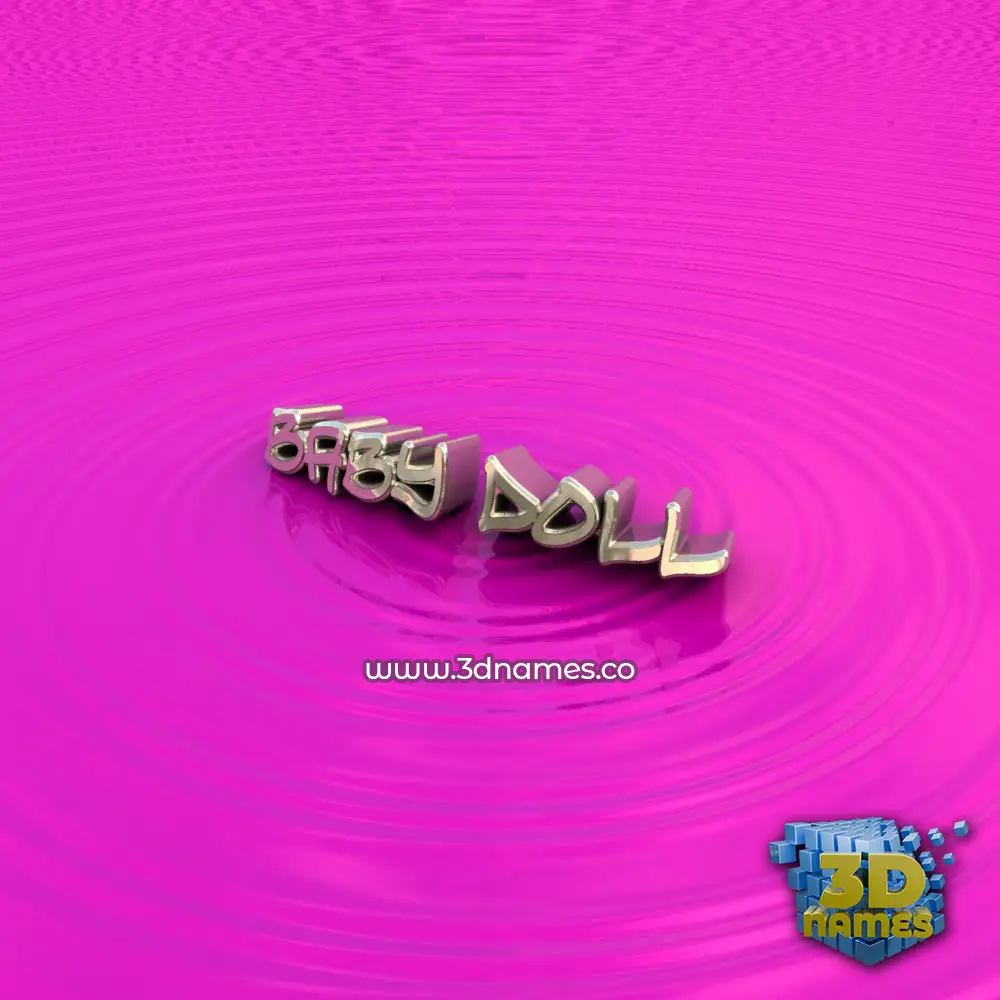 baby doll in Pink Graffiti style - 3D name wallpaper