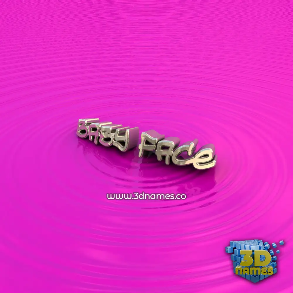 baby face in Pink Graffiti style - 3D name wallpaper