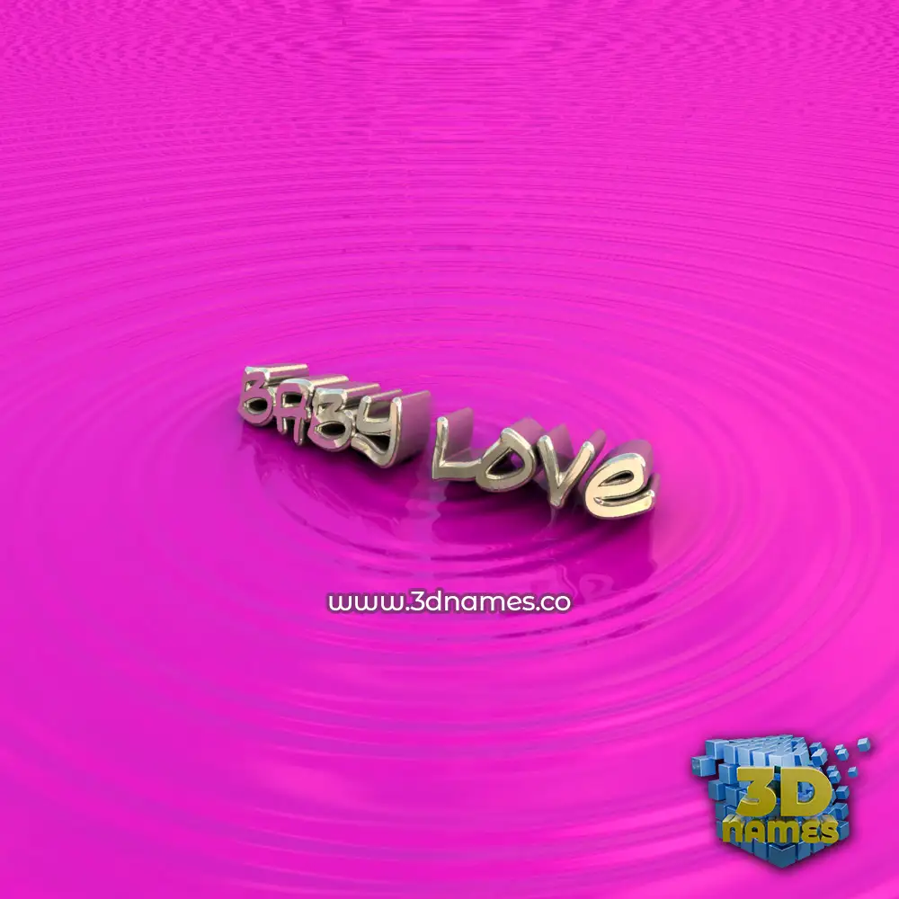 baby love in Pink Graffiti style - 3D name wallpaper