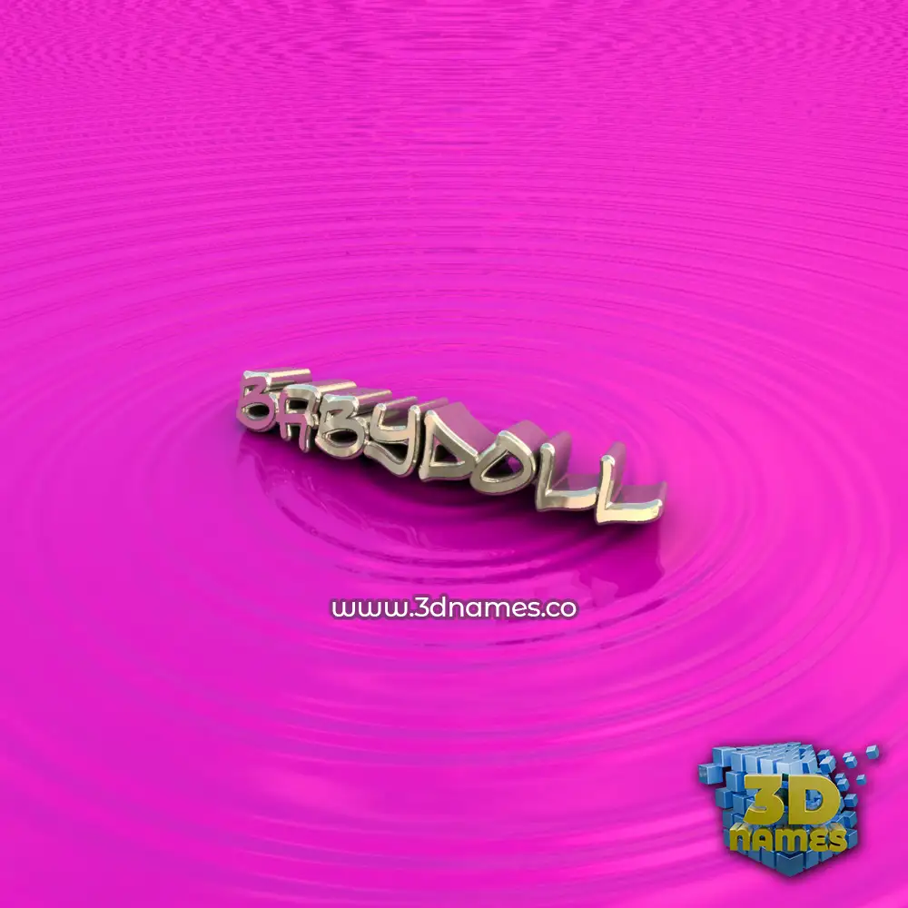 babydoll in Pink Graffiti style - 3D name wallpaper