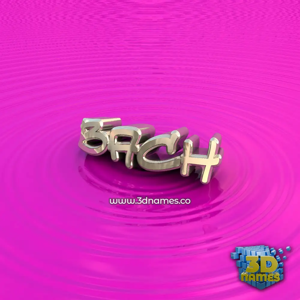 bach in Pink Graffiti style - 3D name wallpaper