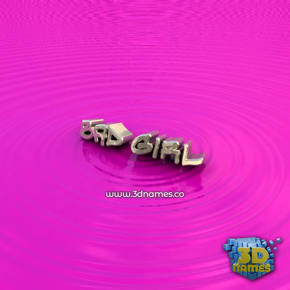 bad girl in Pink Graffiti style - 3D name wallpaper