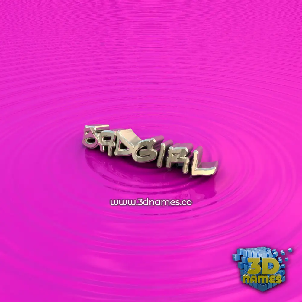 badgirl in Pink Graffiti style - 3D name wallpaper