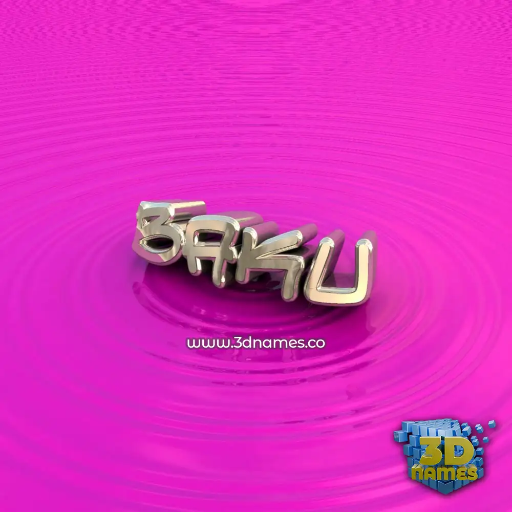 baku in Pink Graffiti style - 3D name wallpaper