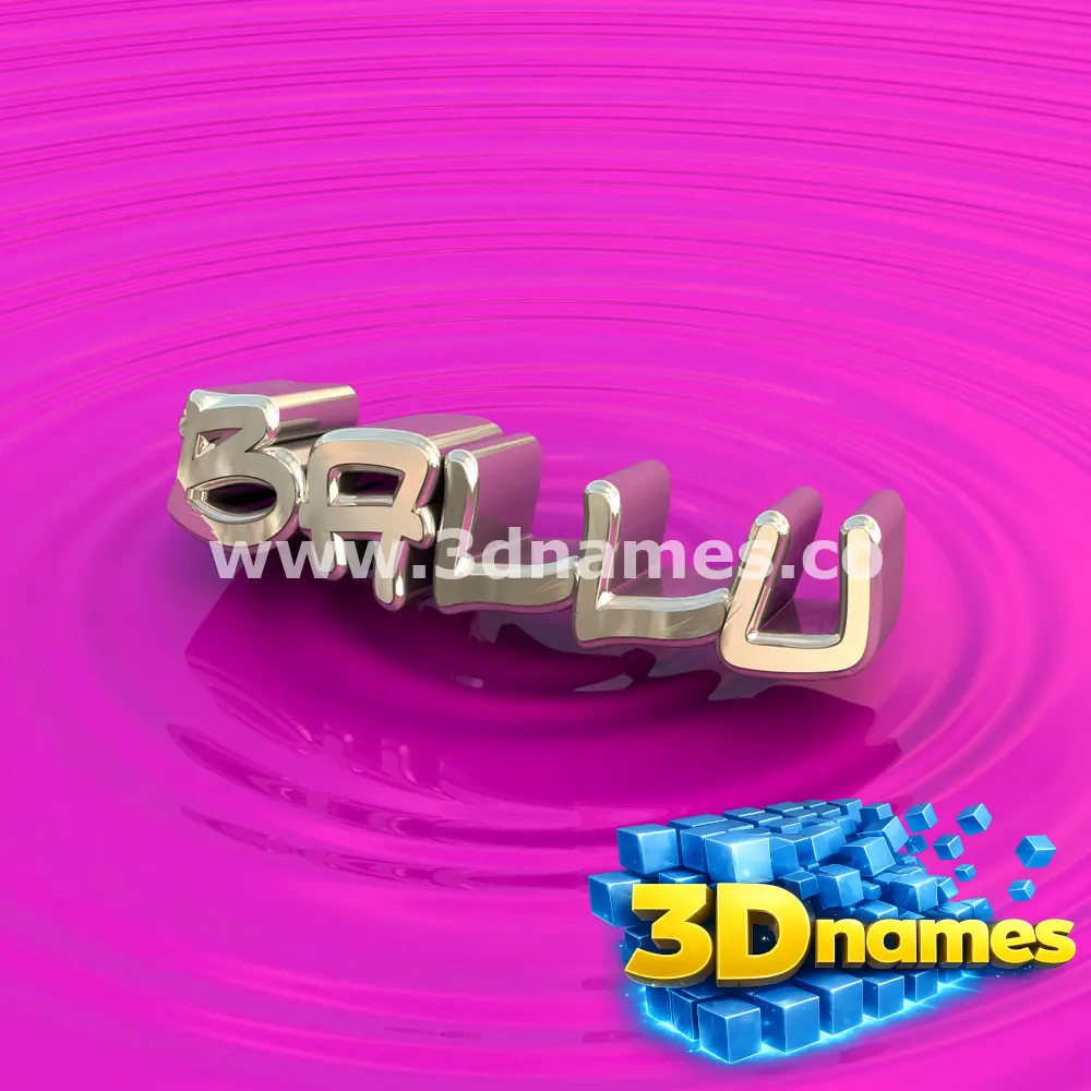ballu in Pink Graffiti style - 3D name wallpaper