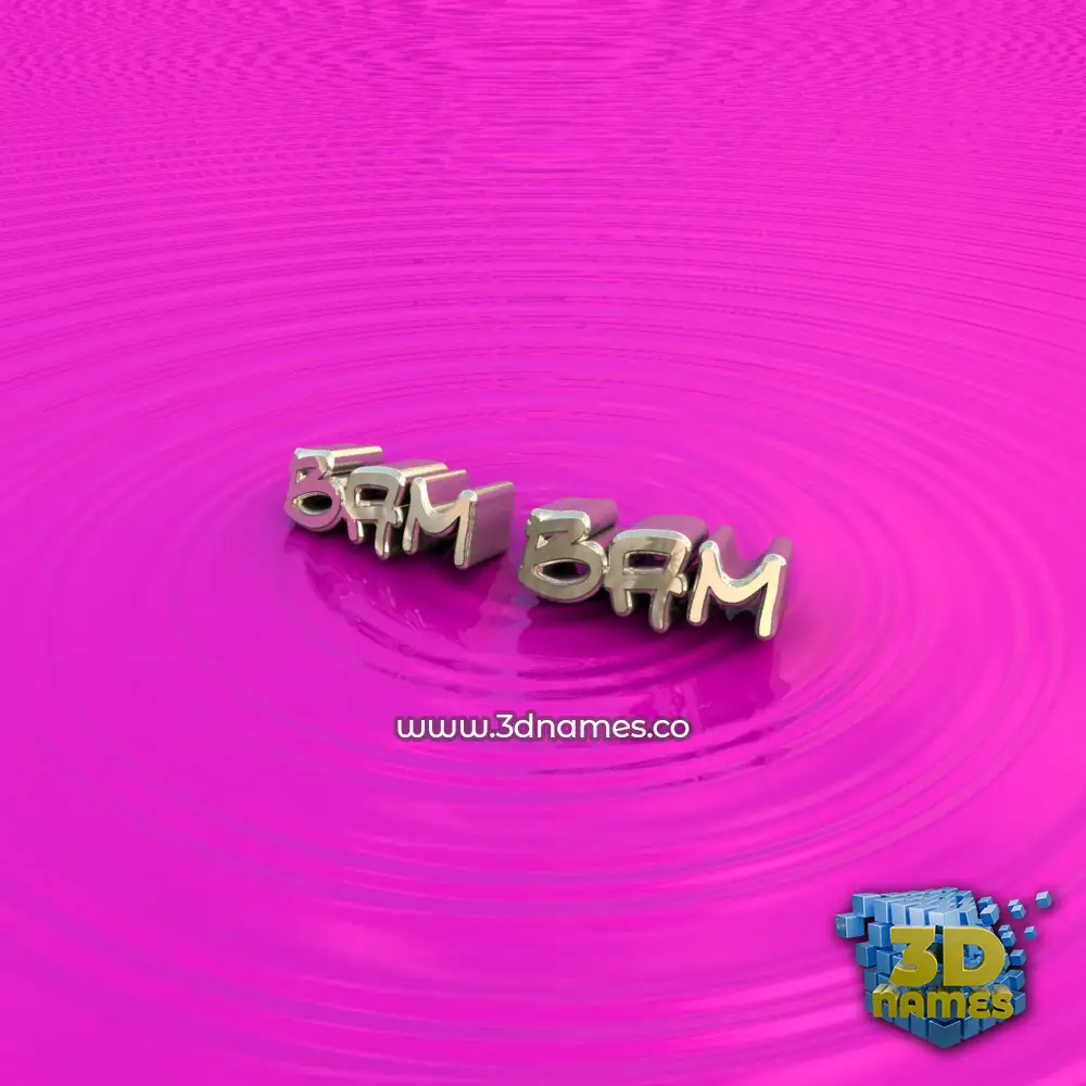 bam bam in Pink Graffiti style - 3D name wallpaper