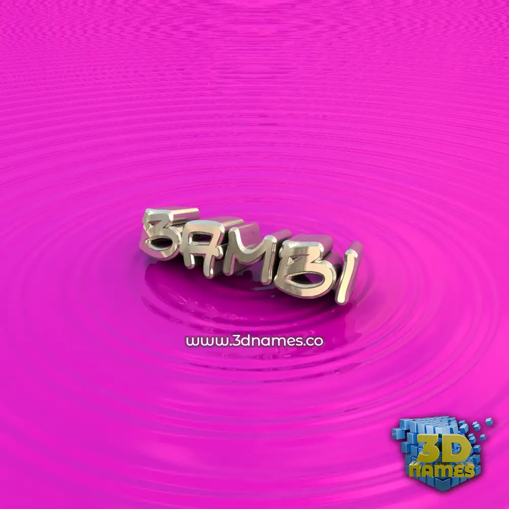 bambi in Pink Graffiti style - 3D name wallpaper