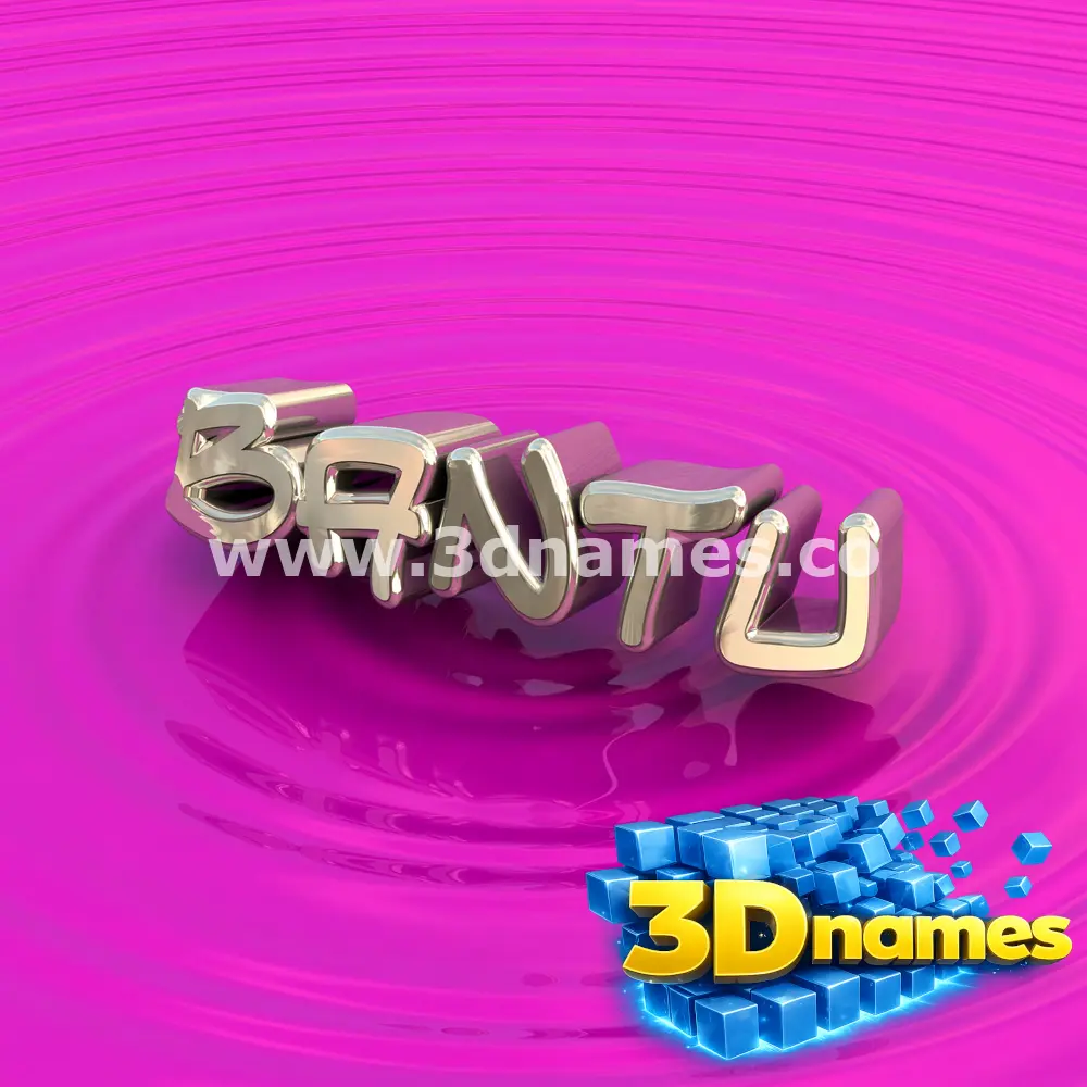 bantu in Pink Graffiti style - 3D name wallpaper