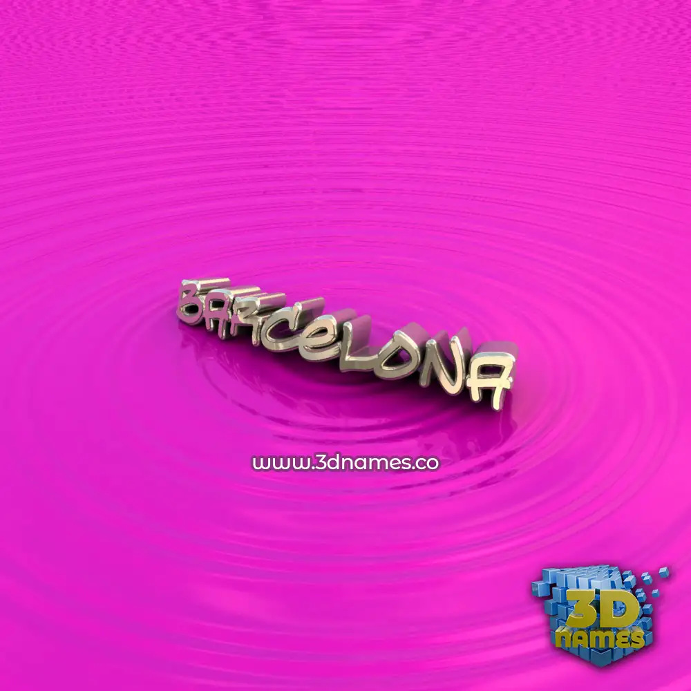 barcelona in Pink Graffiti style - 3D name wallpaper