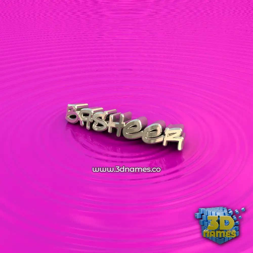 basheer in Pink Graffiti style - 3D name wallpaper