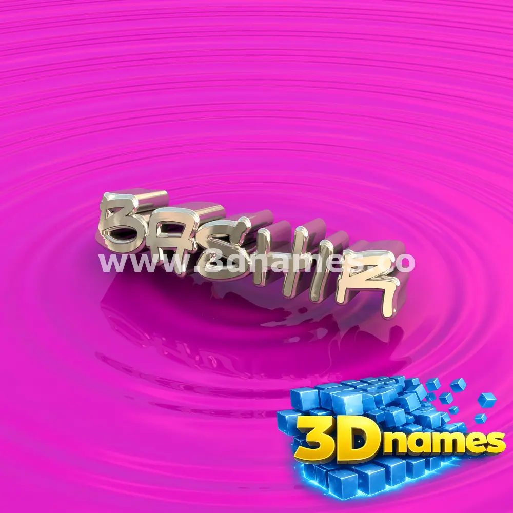 bashir in Pink Graffiti style - 3D name wallpaper