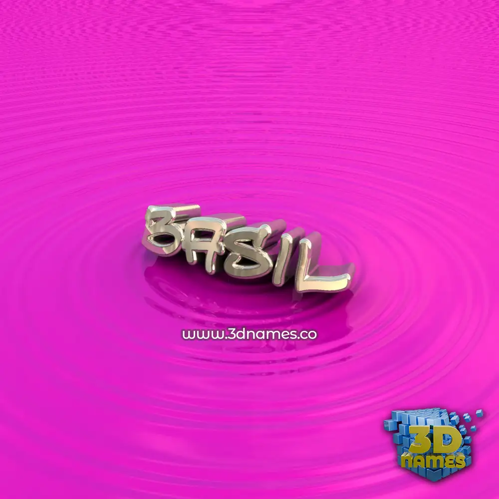 basil in Pink Graffiti style - 3D name wallpaper