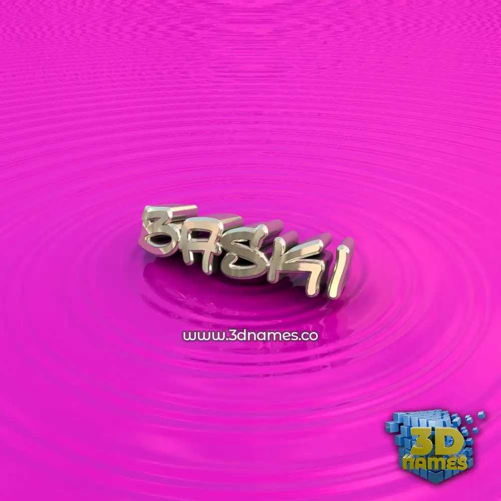 baski in Pink Graffiti style - 3D name wallpaper