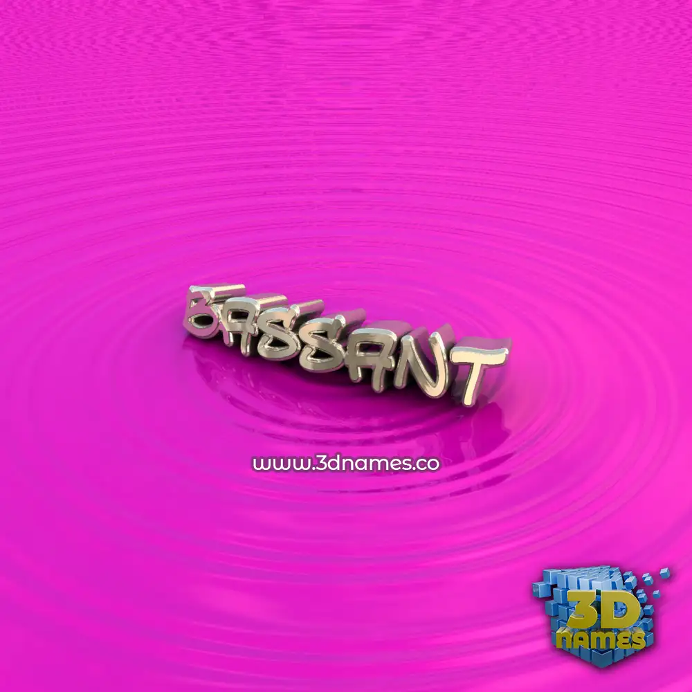 bassant in Pink Graffiti style - 3D name wallpaper