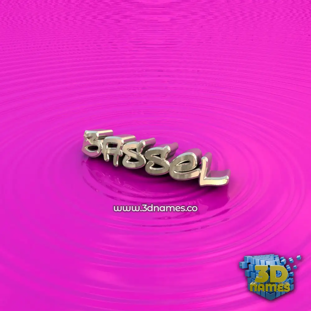 bassel in Pink Graffiti style - 3D name wallpaper